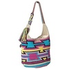 image:imageThe Sak Back to Bali 120 Hobo in Crochet Large Shoulder Purse with Single Strap Aqua Multi Ragam