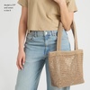 image:imageThe Sak Casual Classics Tote Bag  Hand Crochet Womans Purse For Everyday Travel Beach Bag  Handbag With Shoulder StrapsBamboo WGold
