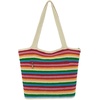image:imageThe Sak Crafted Classics Tote Bag  Hand Crochet Womens Purse For Everyday Travel Beach Bag  Carryall Shoulder Bag StrapsRainbow Stripe