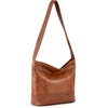 image:imageThe Sak De Young Hobo Bag  Premium Leather Womens Handbag for Everyday amp Travel  Durable Large Purse With Zipper PocketTobacco Floral Emboss