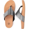 image:imageThe Sak Everly Slide Sandal  Womens Flat Fashion Slides with Soft Cushion Sole  Beach Slip On Sandals For EverydayDark Silver