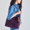 image:imageThe Sak Huntley Hobo Bag  Premium Leather Womens Purse for Everyday amp Travel  Handbag with Shoulder Bag StrapsAubergine Suede