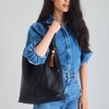 image:imageThe Sak Huntley Hobo Bag  Premium Leather Womens Purse for Everyday amp Travel  Handbag with Shoulder Bag StrapsBlack