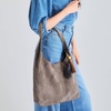 image:imageThe Sak Huntley Hobo Bag  Premium Leather Womens Purse for Everyday amp Travel  Handbag with Shoulder Bag StrapsMushroom Suede