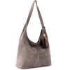 image:imageThe Sak Huntley Hobo Bag  Premium Leather Womens Purse for Everyday amp Travel  Handbag with Shoulder Bag StrapsMushroom Suede