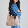 image:imageThe Sak Huntley Hobo Bag  Premium Leather Womens Purse for Everyday amp Travel  Handbag with Shoulder Bag StrapsSand Suede