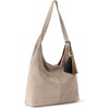 image:imageThe Sak Huntley Hobo Bag  Premium Leather Womens Purse for Everyday amp Travel  Handbag with Shoulder Bag StrapsSand Suede