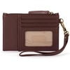 image:imageThe Sak Iris Wallet in Leather Elevated Card Holder with Keychain Black Leaf Embossed IIScarlet