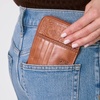 image:imageThe Sak Iris Wallet in Leather Elevated Card Holder with Keychain Black Leaf Embossed IITobacco Floral Emboss