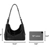 image:imageThe Sak Los Feliz Hobo Purse  Premium Large Leather Womens Handbag for Everyday amp Travel  Durable Purse With Zipper PocketBlack