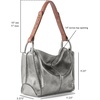 image:imageThe Sak Los Feliz Hobo Purse  Premium Large Leather Womens Handbag for Everyday amp Travel  Durable Purse With Zipper PocketDark Silver