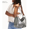 image:imageThe Sak Los Feliz Hobo Purse  Premium Large Leather Womens Handbag for Everyday amp Travel  Durable Purse With Zipper PocketDark Silver