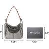 image:imageThe Sak Los Feliz Hobo Purse  Premium Large Leather Womens Handbag for Everyday amp Travel  Durable Purse With Zipper PocketDark Silver