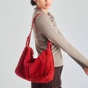 image:imageThe Sak Los Feliz Hobo Purse  Premium Large Leather Womens Handbag for Everyday amp Travel  Durable Purse With Zipper PocketScarlet Suede