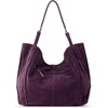image:imageThe Sak Los Feliz Large Tote Bag  Womens Purse For Everyday Travel Beach Bag  Roomy Handbag With Shoulder Bag StrapAubergine Suede