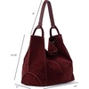 image:imageThe Sak Los Feliz Large Tote Bag  Womens Purse For Everyday Travel Beach Bag  Roomy Handbag With Shoulder Bag StrapBlack Cherry Suede