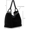 image:imageThe Sak Los Feliz Large Tote Bag  Womens Purse For Everyday Travel Beach Bag  Roomy Handbag With Shoulder Bag StrapBlack Suede Blanket Stitch