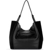 image:imageThe Sak Los Feliz Large Tote Bag  Womens Purse For Everyday Travel Beach Bag  Roomy Handbag With Shoulder Bag StrapBlack Suede Block