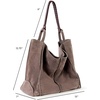 image:imageThe Sak Los Feliz Large Tote Bag  Womens Purse For Everyday Travel Beach Bag  Roomy Handbag With Shoulder Bag StrapMushroom Suede
