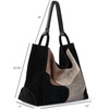 image:imageThe Sak Los Feliz Large Tote Bag  Womens Purse For Everyday Travel Beach Bag  Roomy Handbag With Shoulder Bag StrapNeutral Suede Block