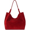 image:imageThe Sak Los Feliz Large Tote Bag  Womens Purse For Everyday Travel Beach Bag  Roomy Handbag With Shoulder Bag StrapScarlet Suede