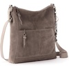 image:imageThe Sak Lucia Leather Crossbody Purse  Premium Leather Womens Handbag for Everyday amp Travel  Cross Body Bag With ZipperMushroom Suede