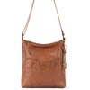 image:imageThe Sak Lucia Leather Crossbody Purse  Premium Leather Womens Handbag for Everyday amp Travel  Cross Body Bag With ZipperTobacco Floral Emboss