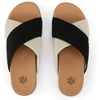 image:imageThe Sak Penelope Slide Sandal  Womens Flat Fashion Slides with Soft Cushion Sole Hand Crochet Slip On Sandals For EverydayBlack Ecru Block