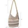 image:imageThe Sak Sequoia Hobo Bag  Hand Crochet Large Womens Purse for Everyday amp Travel  Durable Handbag amp Tote With Zipper PocketSand Stripe