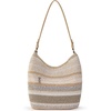 image:imageThe Sak Sequoia Hobo Bag  Hand Crochet Large Womens Purse for Everyday amp Travel  Durable Handbag amp Tote With Zipper PocketSand Stripe