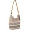image:imageThe Sak Sequoia Hobo Bag  Hand Crochet Large Womens Purse for Everyday amp Travel  Durable Handbag amp Tote With Zipper PocketSand Stripe
