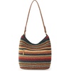 image:imageThe Sak Sequoia Hobo Bag  Hand Crochet Large Womens Purse for Everyday amp Travel  Durable Handbag amp Tote With Zipper PocketWoodland Stripe