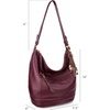 image:imageThe Sak Sequoia Hobo Bag  Premium Large Leather Womens Handbag for Everyday amp Travel  Durable Purse With Zipper PocketBlack Cherry