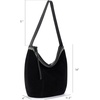 image:imageThe Sak Sequoia Hobo Bag  Premium Large Leather Womens Handbag for Everyday amp Travel  Durable Purse With Zipper PocketBlack Suede Blanket Stitch