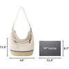 image:imageThe Sak Sequoia Hobo Bag  Premium Large Leather Womens Handbag for Everyday amp Travel  Durable Purse With Zipper PocketCoastal Block Espadrille