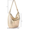image:imageThe Sak Sequoia Hobo Bag  Premium Large Leather Womens Handbag for Everyday amp Travel  Durable Purse With Zipper PocketLight Gold