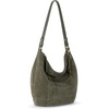 image:imageThe Sak Sequoia Hobo Bag  Premium Large Leather Womens Handbag for Everyday amp Travel  Durable Purse With Zipper PocketMoss Suede
