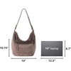 image:imageThe Sak Sequoia Hobo Bag  Premium Large Leather Womens Handbag for Everyday amp Travel  Durable Purse With Zipper PocketMushroom Suede