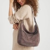 image:imageThe Sak Sequoia Hobo Bag  Premium Large Leather Womens Handbag for Everyday amp Travel  Durable Purse With Zipper PocketMushroom Suede