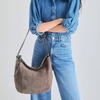 image:imageThe Sak Sequoia Hobo Bag  Premium Large Leather Womens Handbag for Everyday amp Travel  Durable Purse With Zipper PocketMushroom Suede Blanket Stitch