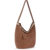 image:imageThe Sak Sequoia Hobo Bag  Premium Large Leather Womens Handbag for Everyday amp Travel  Durable Purse With Zipper PocketTobacco Suede Banket Stitch