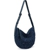 image:imageThe Sak Tess Crescent Shoulder Bag  Premium Womens Handbag for Everyday amp Travel  Adjustable Strap with Zipper ClosureDenim Primrose Straw