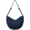 image:imageThe Sak Tess Crescent Shoulder Bag  Premium Womens Handbag for Everyday amp Travel  Adjustable Strap with Zipper ClosureDenim Primrose Straw