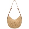 image:imageThe Sak Tess Crescent Shoulder Bag  Premium Womens Handbag for Everyday amp Travel  Adjustable Strap with Zipper ClosureNatural Primrose Straw
