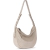 image:imageThe Sak Tess Crescent Shoulder Bag  Premium Womens Handbag for Everyday amp Travel  Adjustable Strap with Zipper ClosureSand Sparkle Suede