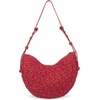image:imageThe Sak Tess Crescent Shoulder Bag  Premium Womens Handbag for Everyday amp Travel  Adjustable Strap with Zipper ClosureScarlet Primrose Straw
