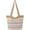 image:imageThe Sak Casual Classics Tote Bag  Hand Crochet Womans Purse For Everyday Travel Beach Bag  Handbag With Shoulder StrapsSand Stripe