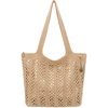 image:imageThe Sak Crafted Classics Tote Bag  Hand Crochet Womens Purse For Everyday Travel Beach Bag  Carryall Shoulder Bag StrapsBamboo With Gold