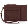 image:imageThe Sak Iris Wallet in Leather Elevated Card Holder with Keychain Black Leaf Embossed IIScarlet