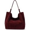 image:imageThe Sak Los Feliz Large Tote Bag  Womens Purse For Everyday Travel Beach Bag  Roomy Handbag With Shoulder Bag StrapBlack Cherry Suede